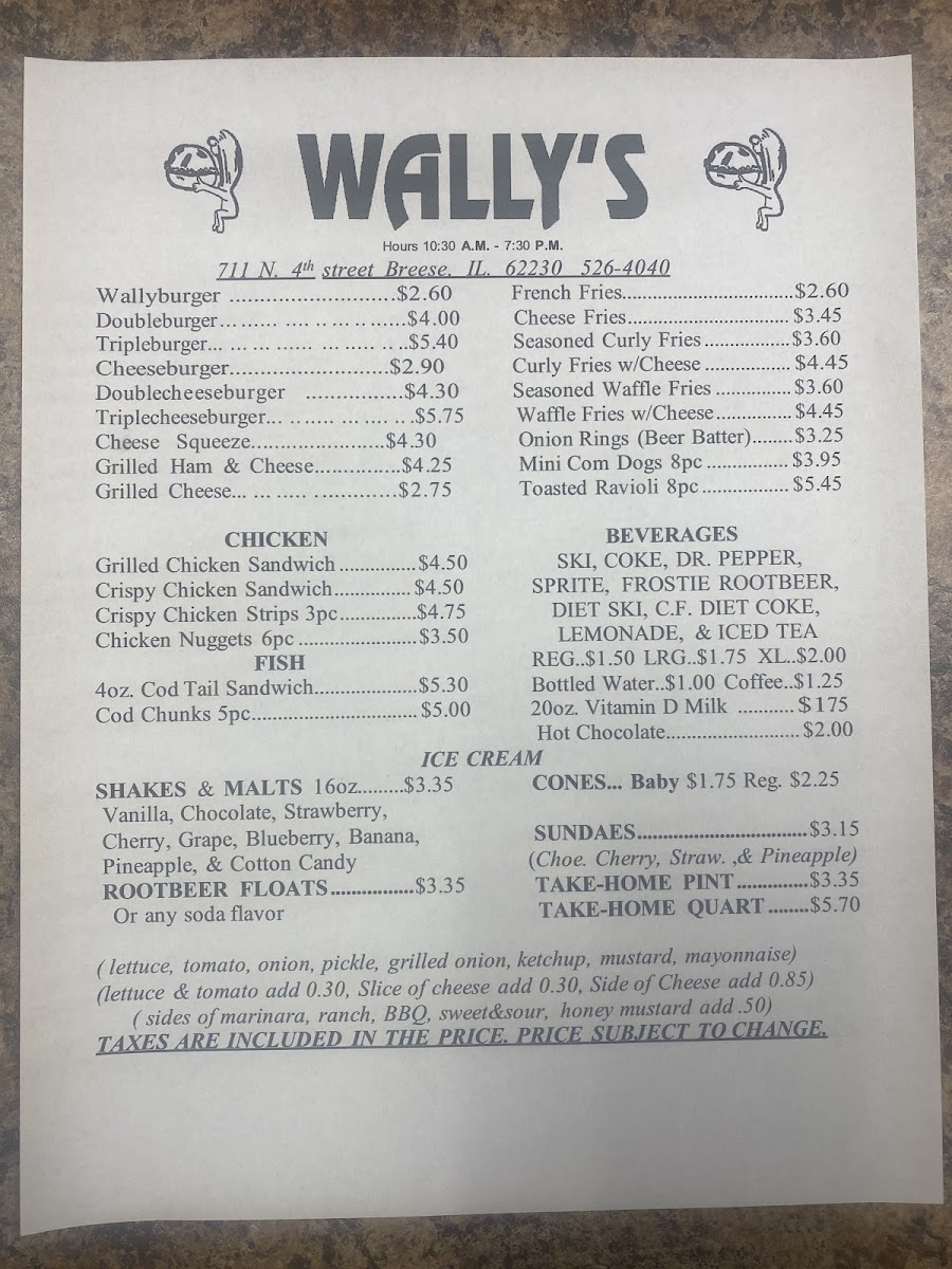 Wally's Drive-In Menu - Image 3