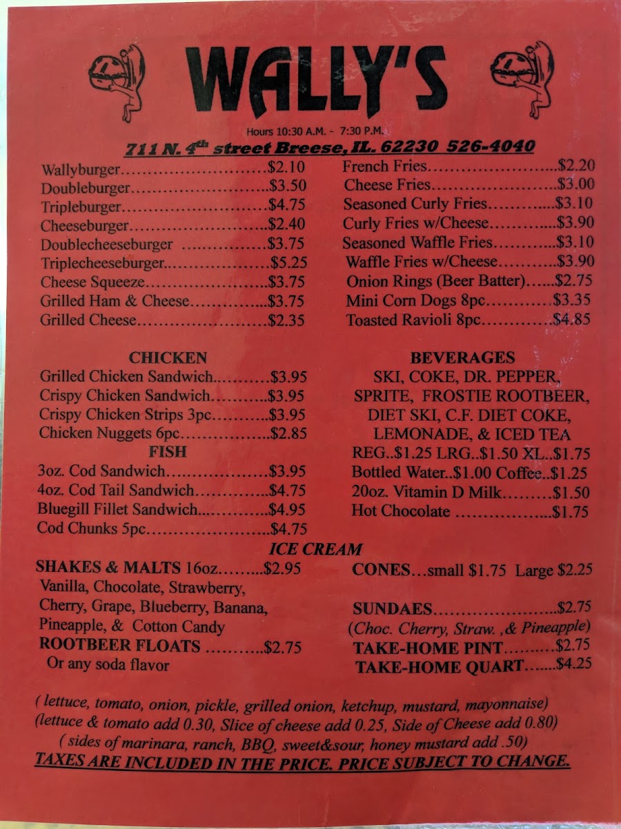 Wally's Drive-In Menu - Image 6